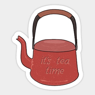 It's tea time enamel tea kettle Sticker